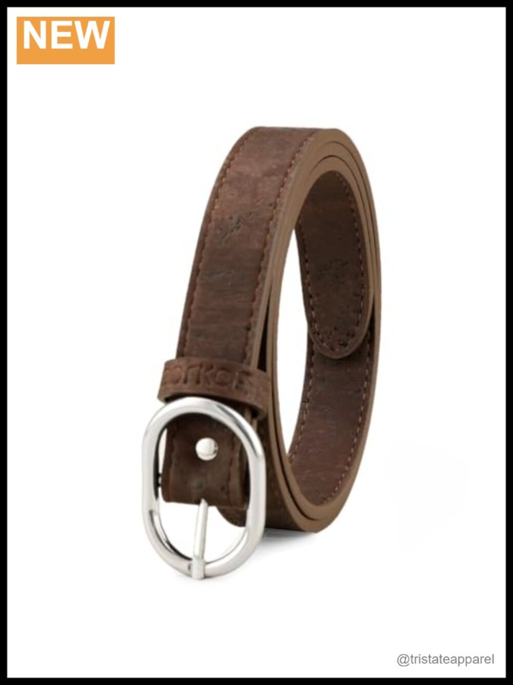 Cork Vegan Leather Belt Women Thin Dress Belt Eco Friendly
